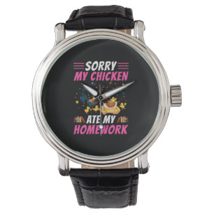 Reloj De Pulsera Chicken Lover Mi pollo comió mi hogar