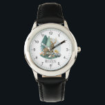 Reloj De Pulsera Chicos adoran animales rústicos de bosque forestal<br><div class="desc">Este lindo y rústico reloj de niños presenta un adorable ilustracion animal de bosque,  con ciervo,  erizo,  pesadilla,  setas y vegetación,  y espacio para agregar el nombre de tu hijo o chica en una tipografía simple. ¡El diseño perfecto para los amantes de los animales sin distinción de género!</div>