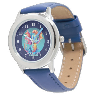 Reloj De Pulsera chicos geniales amantes del dragón añaden nombre