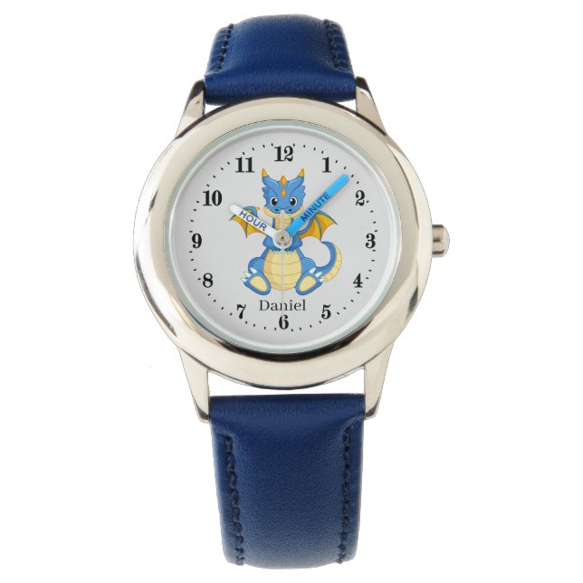 Reloj De Pulsera chicos geniales amantes del dragón añaden nombre W (Anverso)
