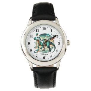 Reloj De Pulsera Chicos geniales Dinosaurio cósmico agregar nombre
