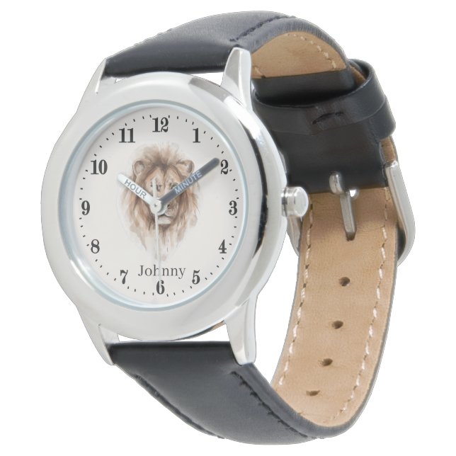 Reloj De Pulsera chicos geniales unisex lion add name (Angular)