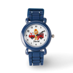 Reloj De Pulsera chicos lindos Fireman agregar nombre