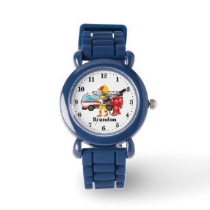 Reloj De Pulsera chicos lindos Fireman añada nombre