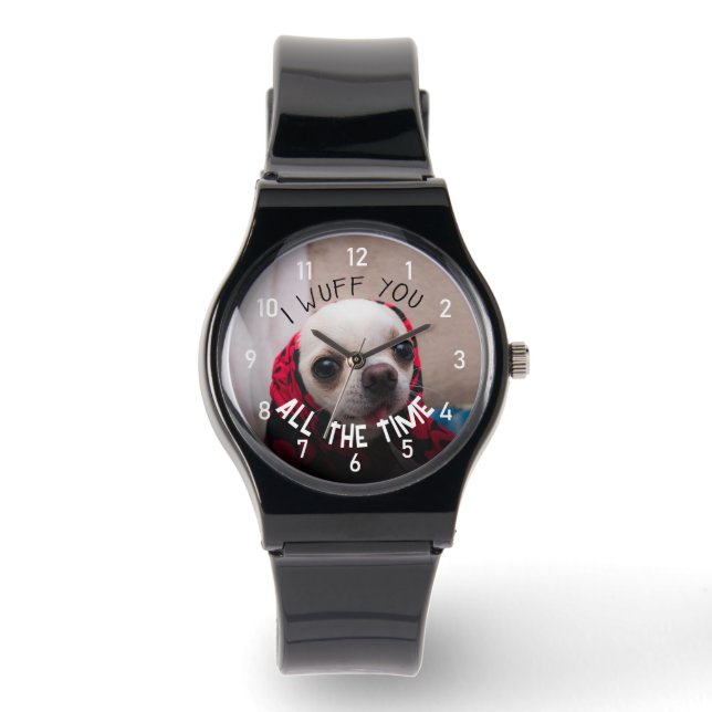 Reloj De Pulsera Chihuahua linda broma si te gusta el texto de San  (Anverso)