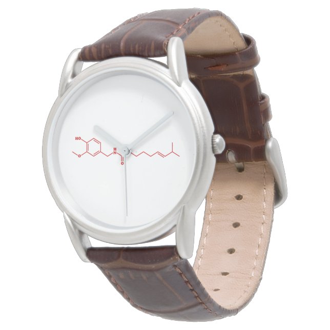 Reloj De Pulsera Chili Capsaicin Fórmula Química Molecular (Angular)