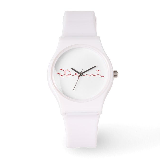 Reloj De Pulsera Chili Capsaicin Fórmula Química Molecular (Anverso)