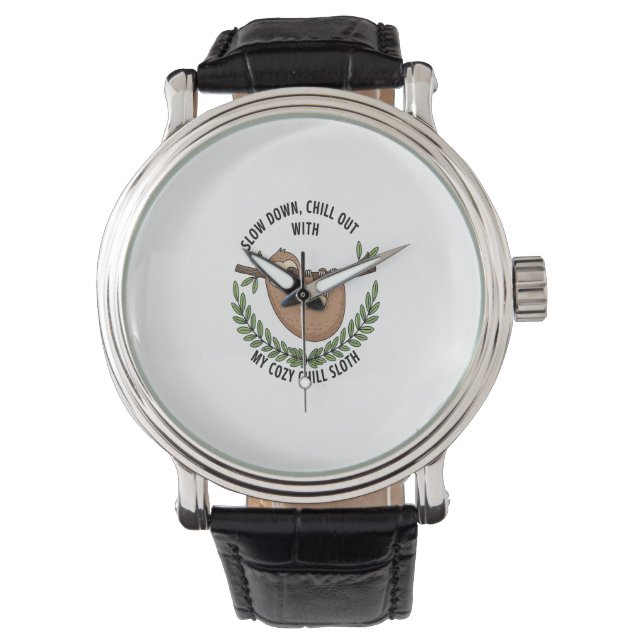 Reloj De Pulsera Chill Sloth, EE.UU. Animal (Anverso)