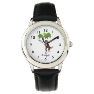Reloj De Pulsera Chimpancé lindo en personalizado colgante de la ju