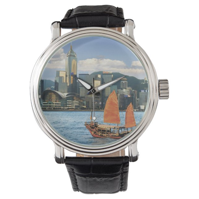 Reloj De Pulsera China; Hong Kong; puerto Victoria; puerto; A (Anverso)
