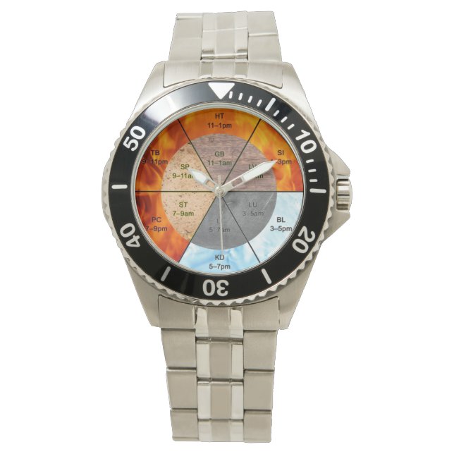 Reloj De Pulsera chinese organ clock meridians acupuncture elements (Anverso)