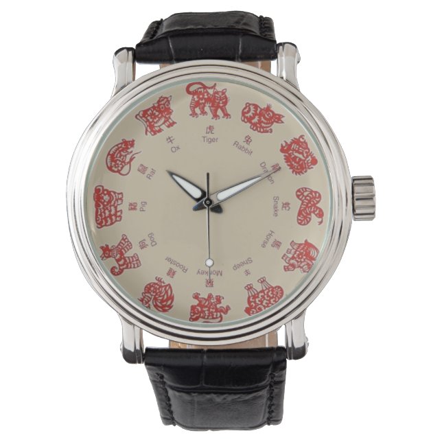 RELOJ DE PULSERA CHINO ZODIAC WRIST WATCH RED (Anverso)