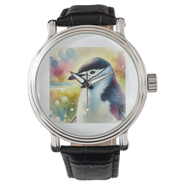 Reloj De Pulsera Chinstrap Penguin 210824AREF115 - Watercolor (Anverso)