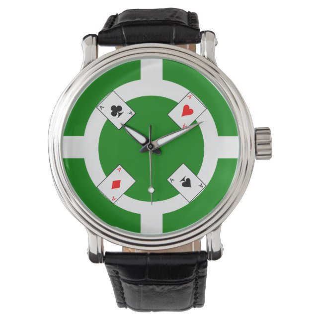 Reloj De Pulsera Chip de póquer - Verde (Anverso)