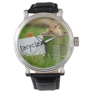 Reloj De Pulsera Chipmunk de reciclado de cutáneos