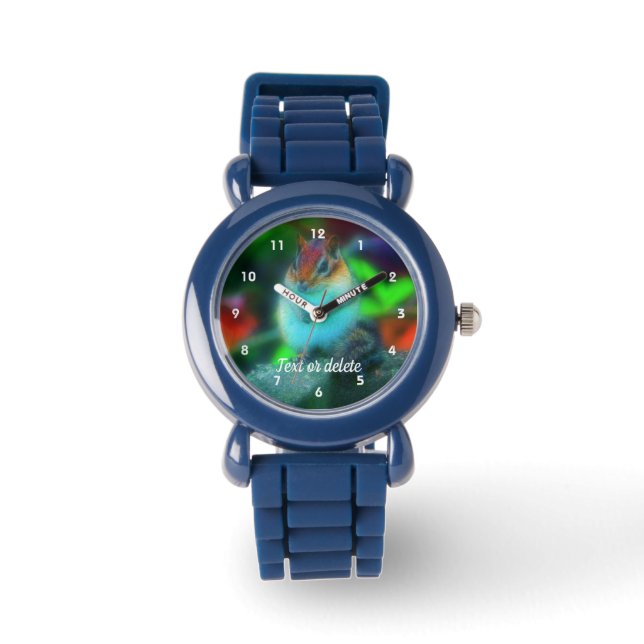 Reloj De Pulsera Chipmunk Fantasy Arte animal personalizado (Anverso)