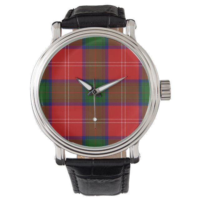 Reloj De Pulsera Chitolm tartan rojo platillo (Anverso)