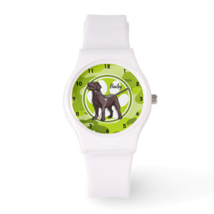 Reloj De Pulsera Chocolate Lab; camo verde brillante, camuflaje