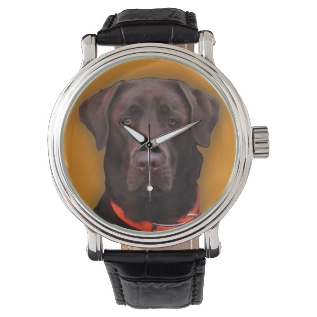 Reloj De Pulsera Chocolate Labrador (Anverso)