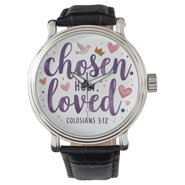 Reloj De Pulsera Chosen. Holy. Loved." Christian e-Watch  (Anverso)