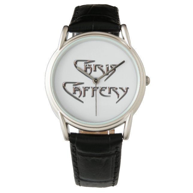 Reloj De Pulsera Chris Caffery Watch (blanco 2 líneas) (Anverso)