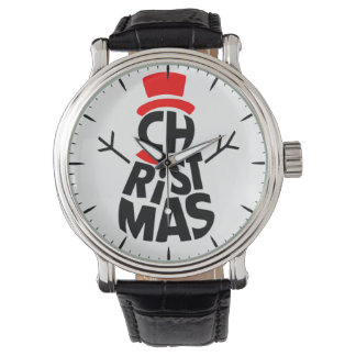 Reloj De Pulsera Christmas Snowman Word Art