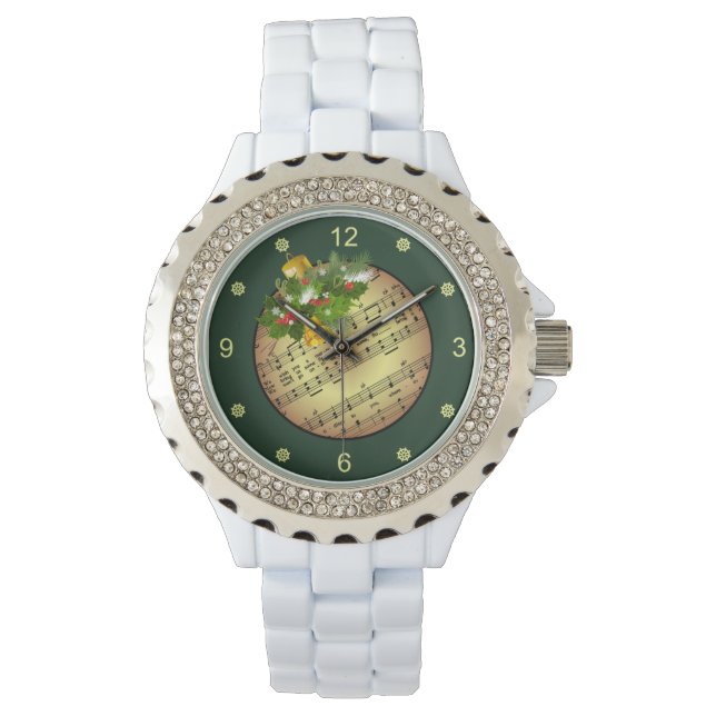 Reloj De Pulsera Christmas Tree Ornament ~ Bell & Mistletoe ~    Wa (Anverso)