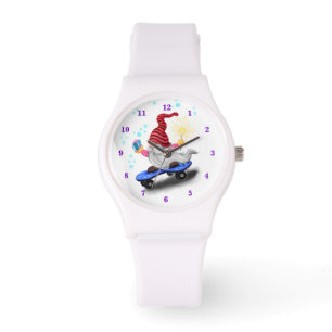 Reloj De Pulsera Christmas Watch Gift Happy Skater Gnome with Gifts