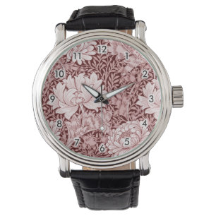 Reloj De Pulsera Chrysanthemum Maroon, William Morris