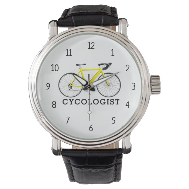 Reloj De Pulsera Ciclista Bicicleta Amarilla (Anverso)