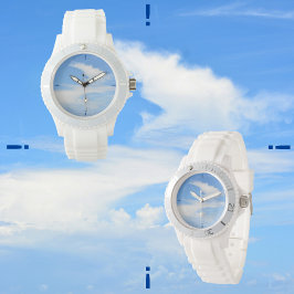 Reloj De Pulsera Cielo azul y nubes giratorias