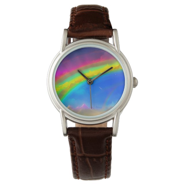 Reloj De Pulsera Cielo brillante de arco iris (Anverso)