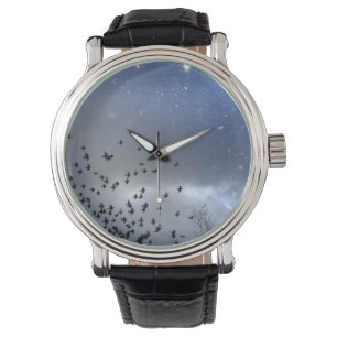 Reloj De Pulsera Cielo estrellado de la noche azul