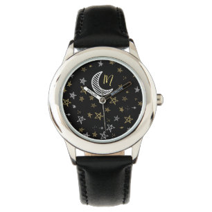 Reloj De Pulsera Cielo Nocturno Con Luna Y Estrellas