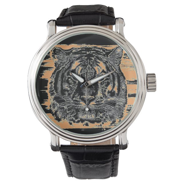 Reloj De Pulsera Cierre de la cara del tigre 3 (Anverso)
