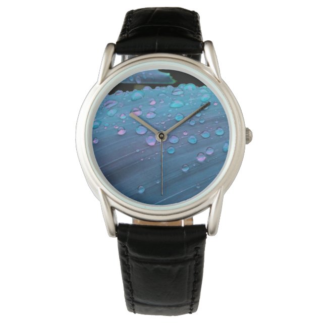 Reloj De Pulsera Cierre de las gotas de lluvia, azul espacial (Anverso)