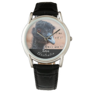 Reloj De Pulsera Cierre divertido para arriba de un Emu en