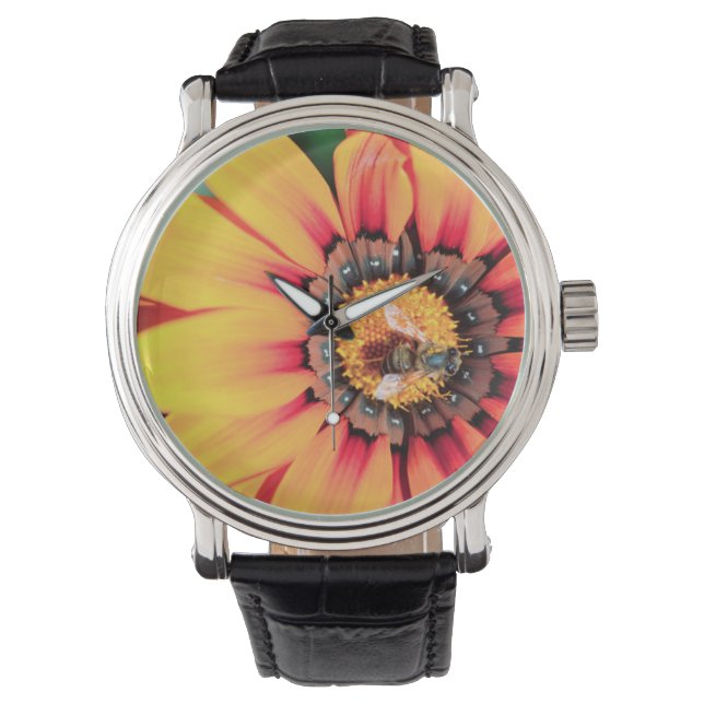 Reloj De Pulsera Cierre Extremo De Un Polen Colectivo De Abejas (Anverso)