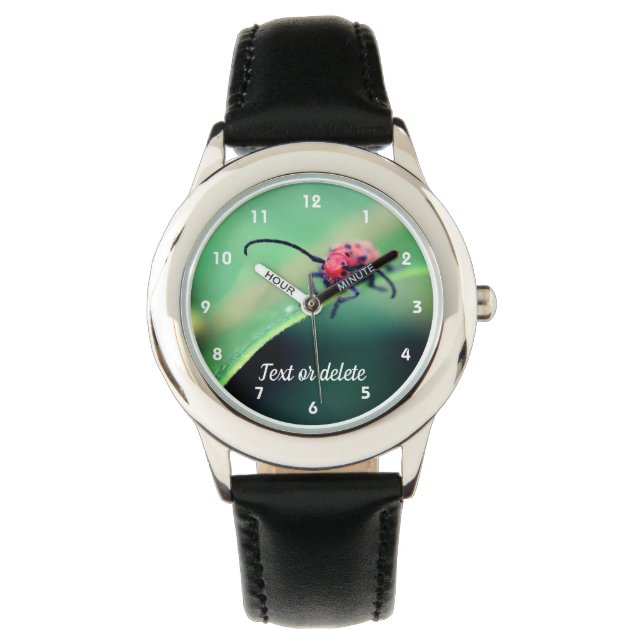 Reloj De Pulsera Cierre personalizado de insectos de escarabajo roj (Anverso)