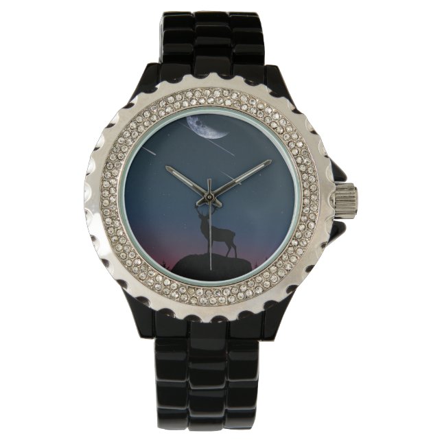 Reloj De Pulsera ciervo a la luz de la luna (Anverso)