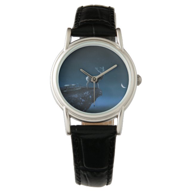 Reloj De Pulsera ciervo a la luz de la luna (Anverso)