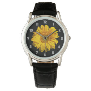 Reloj De Pulsera Cifras de grasa de girasol números de gris de los