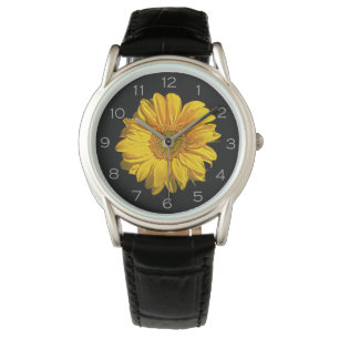 Reloj De Pulsera Cifras grises de girasol Mens Watch