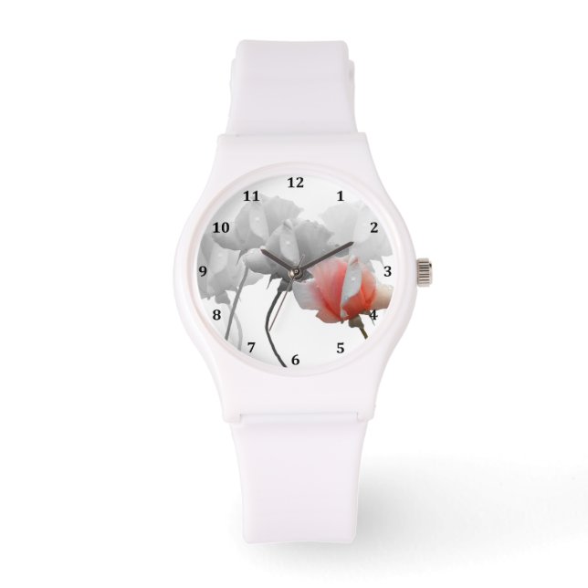 Reloj De Pulsera Cinco Rosas miran con números (Anverso)