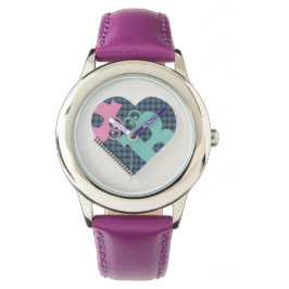 Reloj De Pulsera Cinta azul rosa púrpura para portátil de corazón l