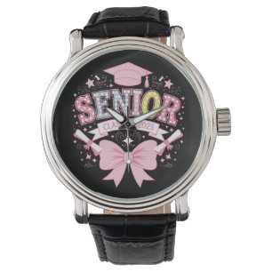 Reloj De Pulsera Cinta Coqueta Rosa de Graduación de la Clase Super