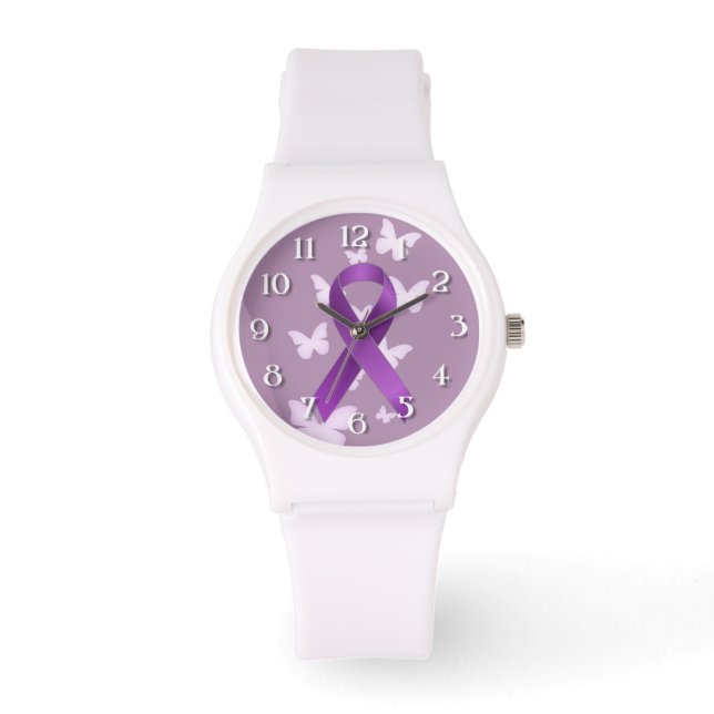 Reloj De Pulsera Cinta de conciencia púrpura (Anverso)