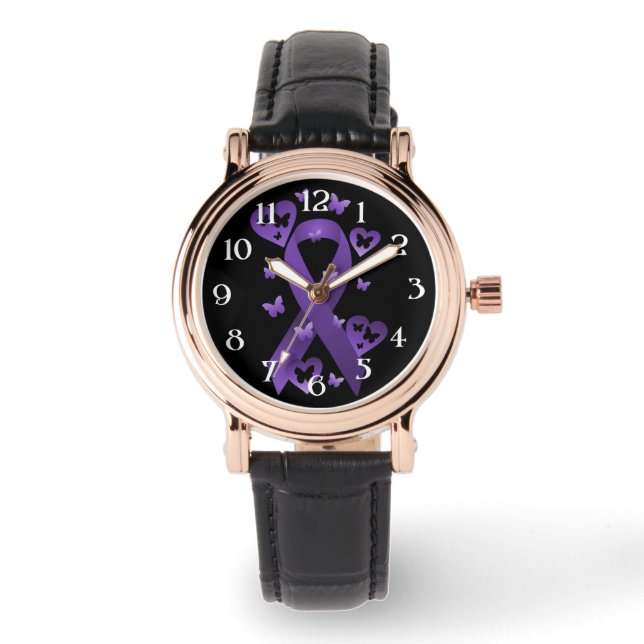 Reloj De Pulsera Cinta de conciencia púrpura (Anverso)