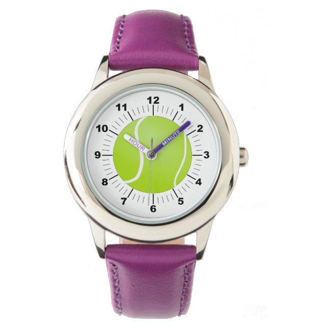 Reloj De Pulsera Cinta de tenis ajustable para niños Cinta púrpura (Anverso)