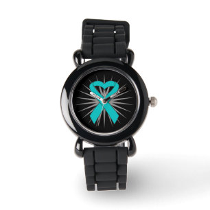 Reloj De Pulsera Cinta del corazón del cáncer ovárico